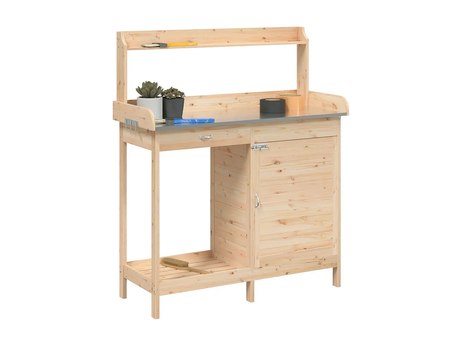 Table de rempotage avec armoire bois massif de sapin
