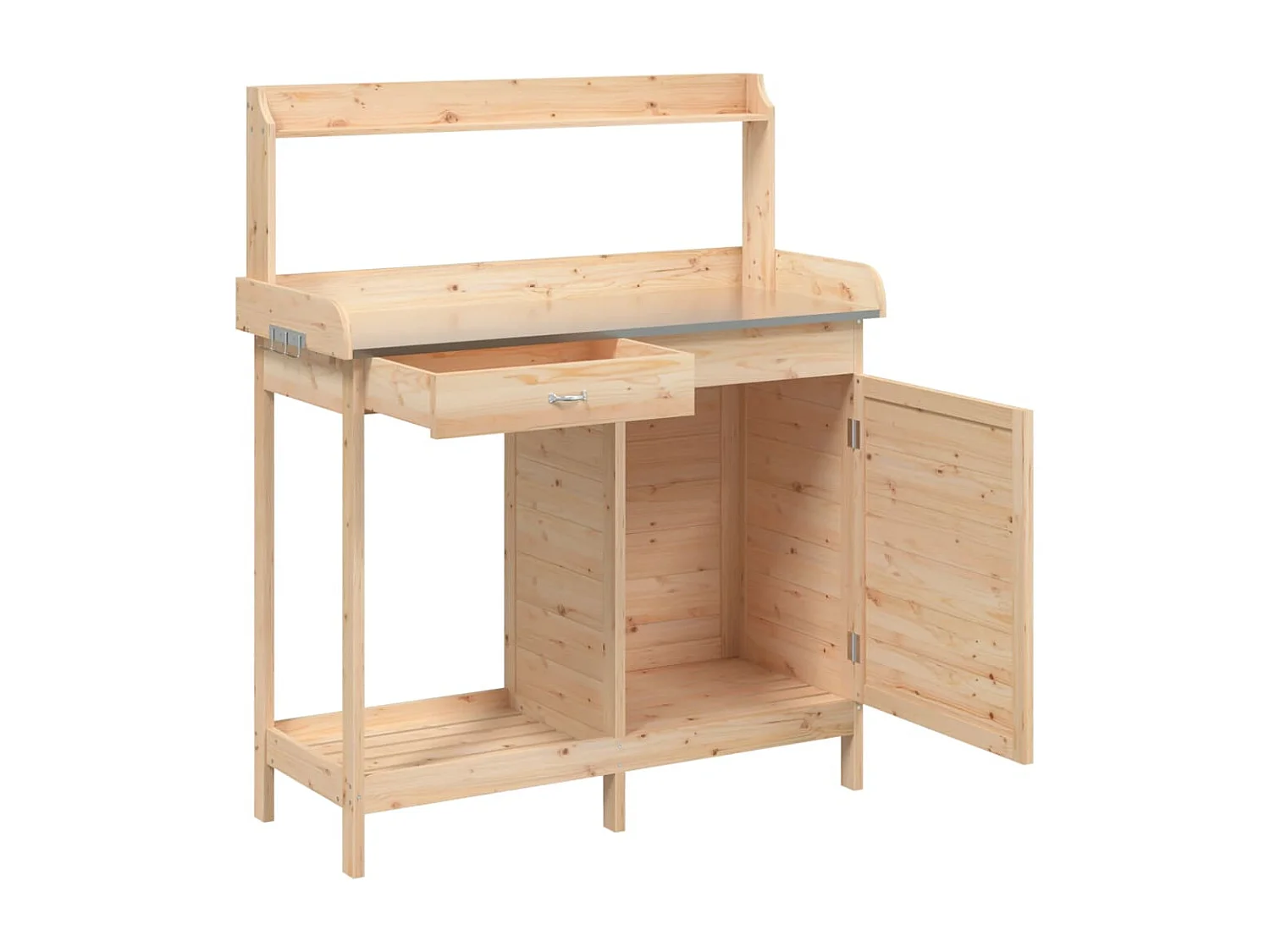 Table de rempotage avec armoire bois massif de sapin