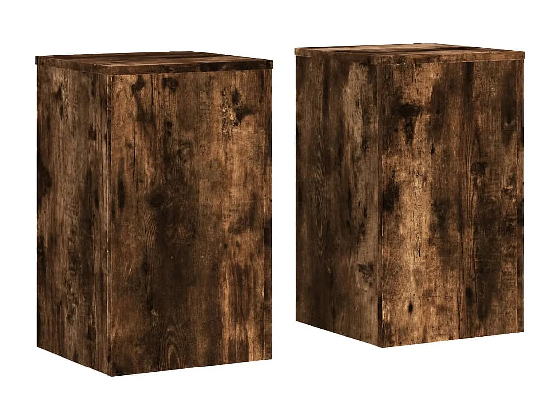 Supports pour plantes 2 pcs chêne fumé bois d'ingénierie