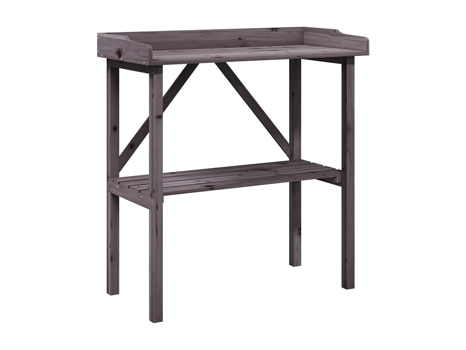 Plantentafel met plank grijs 78x38x82,5 cm dennenhout