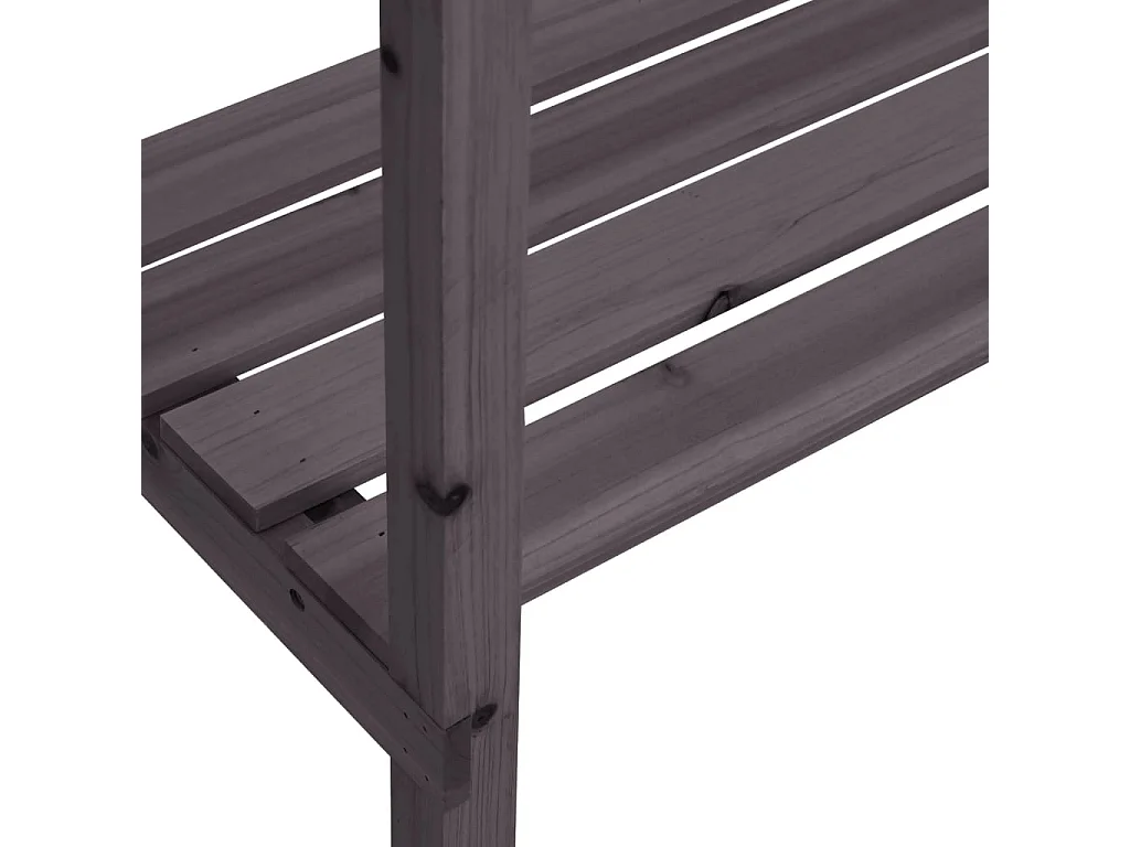 Table à plantes avec étagère gris 78x38x82,5 cm bois de sapin