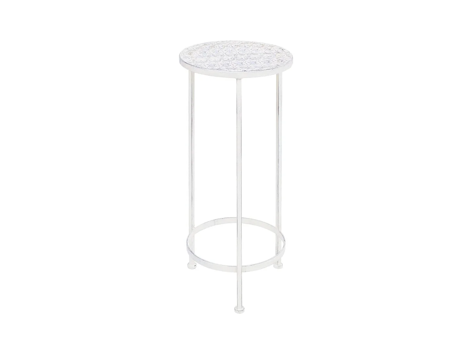 Support de plantes 3 pcs Style vintage Métal Blanc antique