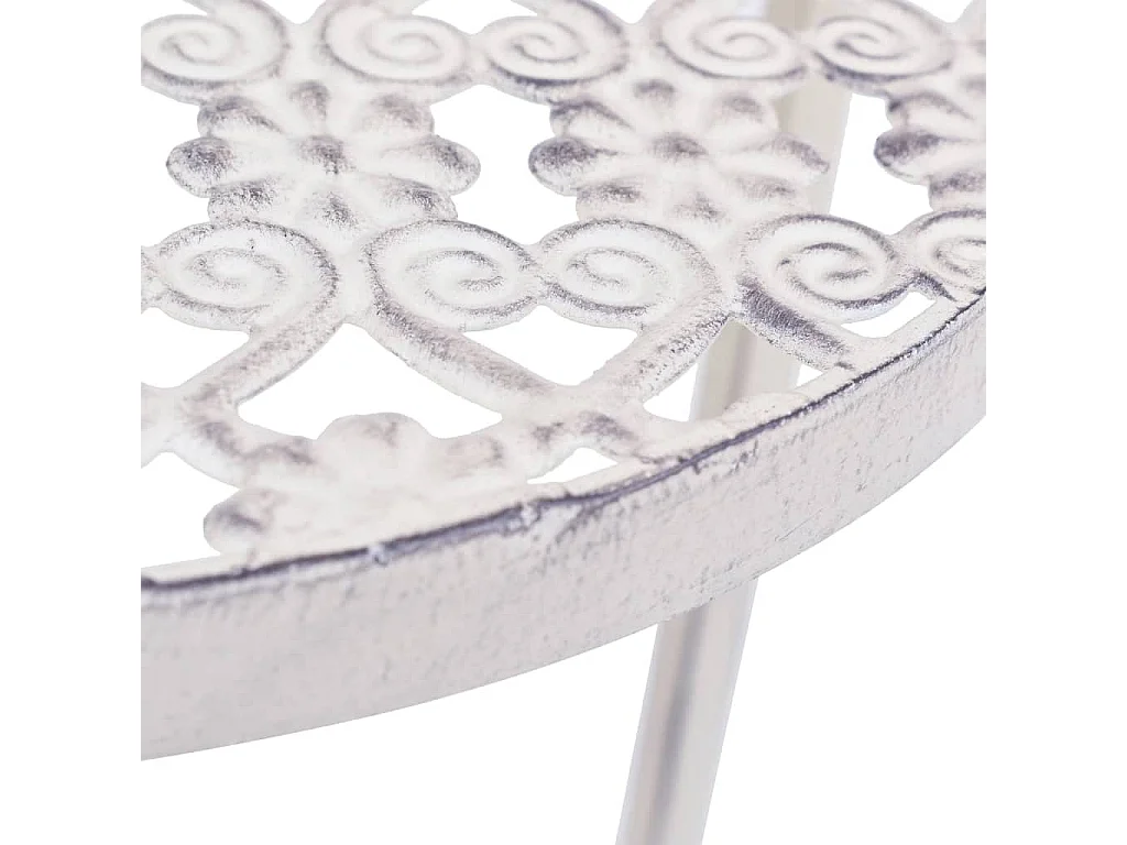 Support de plantes 3 pcs Style vintage Métal Blanc antique