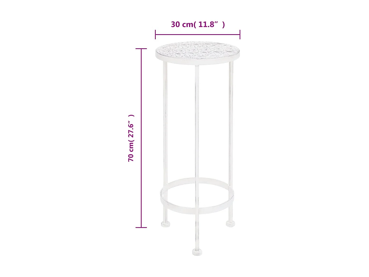 Support de plantes 3 pcs Style vintage Métal Blanc antique