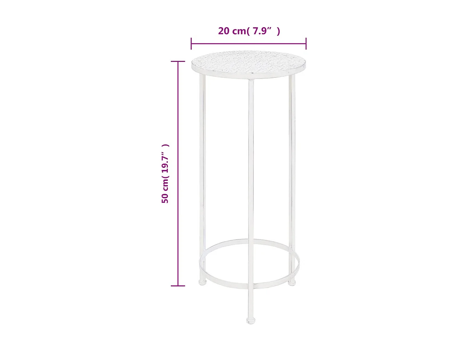 Support de plantes 3 pcs Style vintage Métal Blanc antique