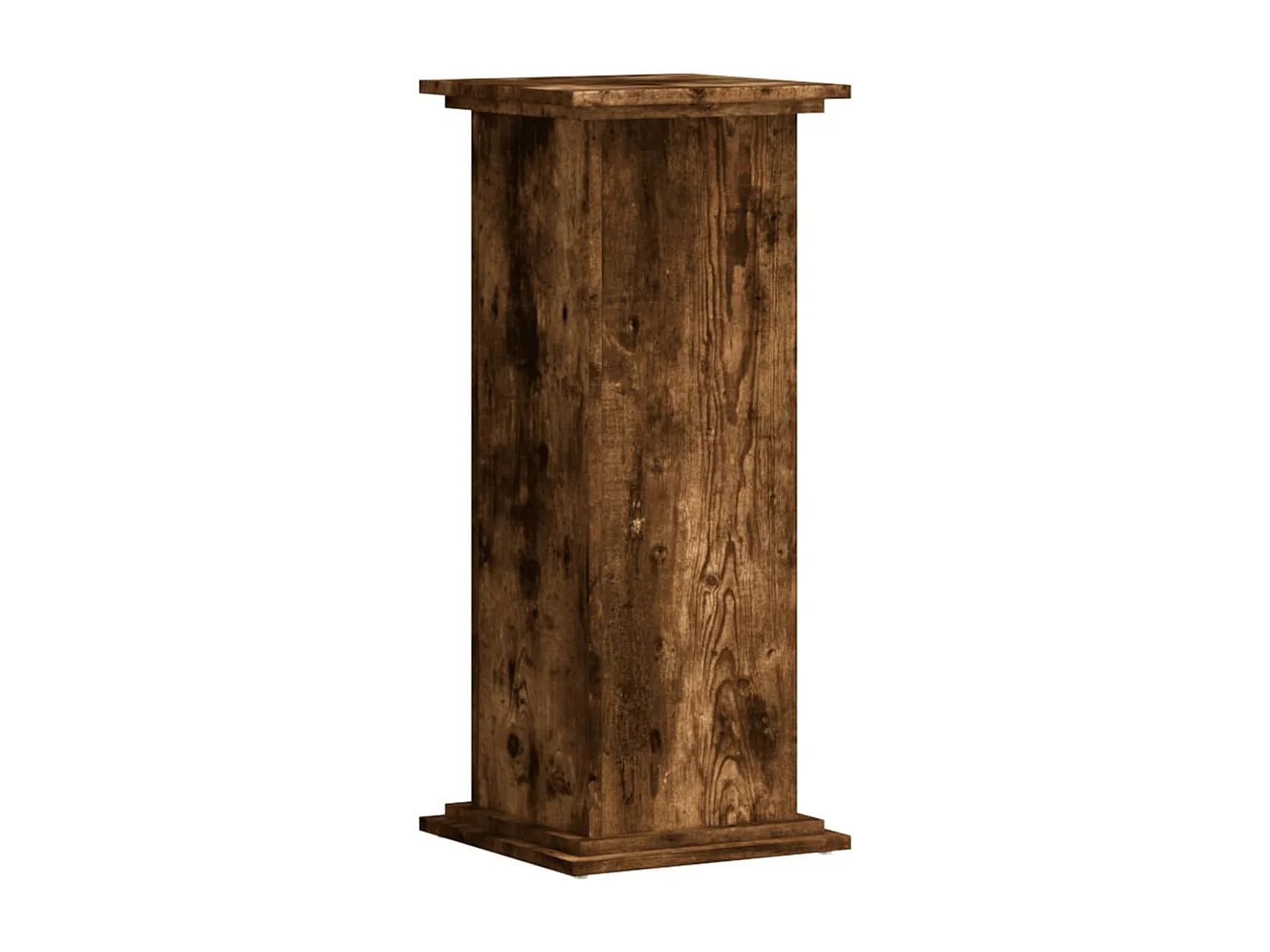 Support pour plantes chêne fumé 33x33x80 cm bois d'ingénierie