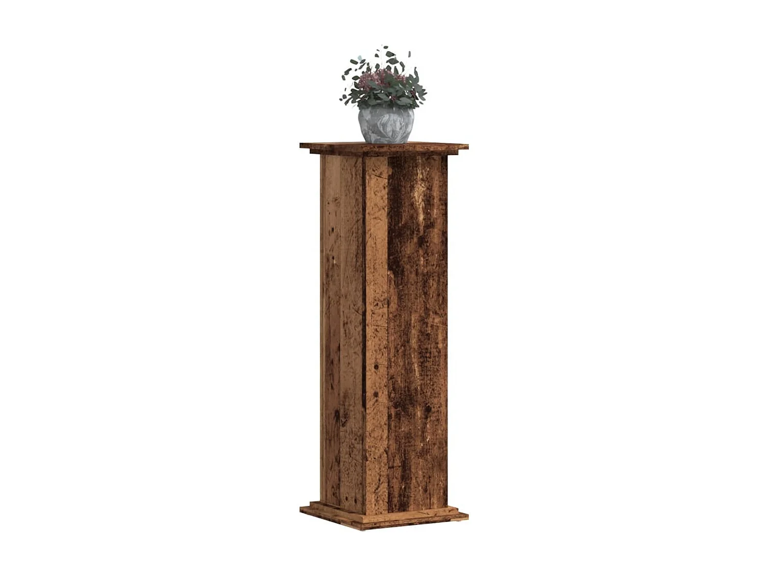 Support pour plantes vieux bois 33x33x100 cm bois d'ingénierie