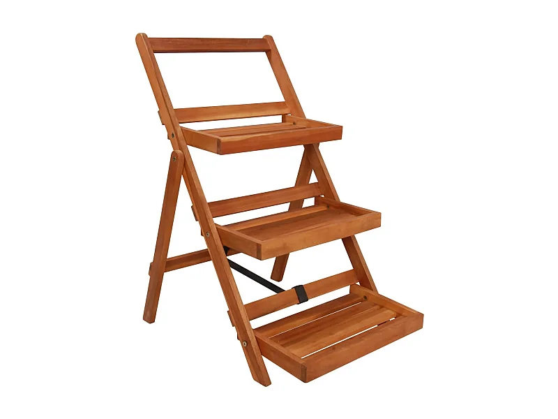 Support de jardinière à 3 niveaux 50x63x80 cm Acacia solide