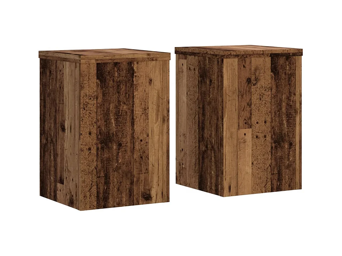 Soportes para plantas 2 piezas de madera vieja de ingeniería de madera