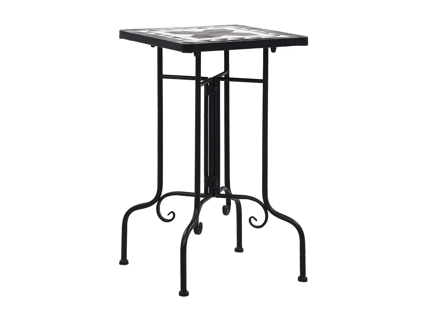 Table de bistro mosaïque noir et blanc Céramique