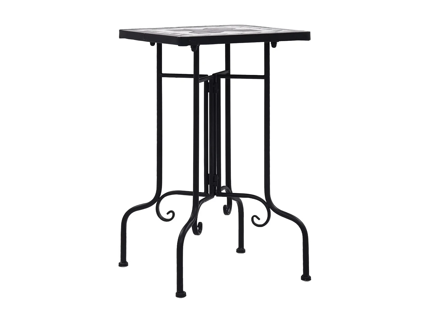 Table de bistro mosaïque noir et blanc Céramique