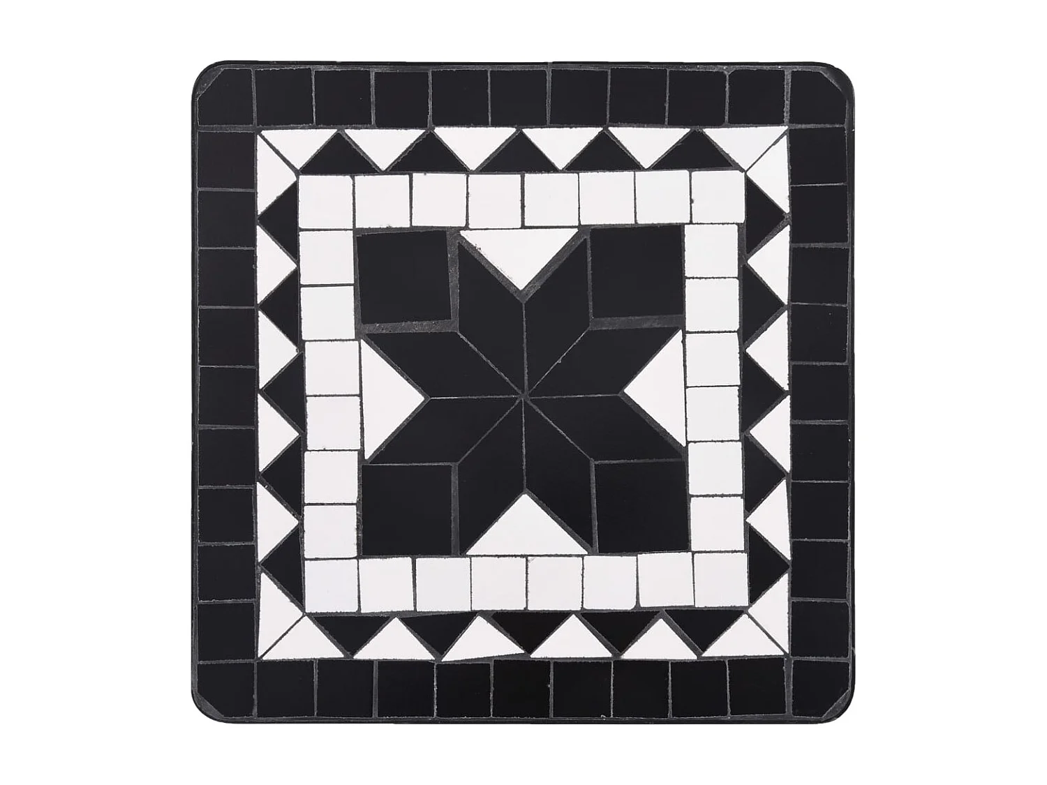 Table de bistro mosaïque noir et blanc Céramique