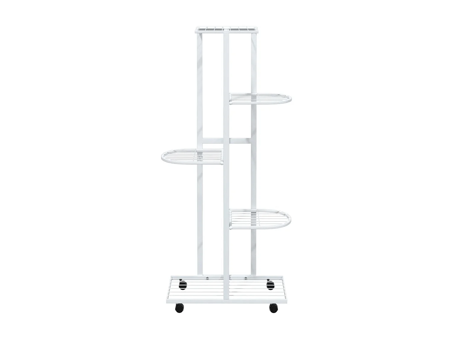 Jardinière à 5 niveaux avec roues 44x23x100 cm Blanc Fer