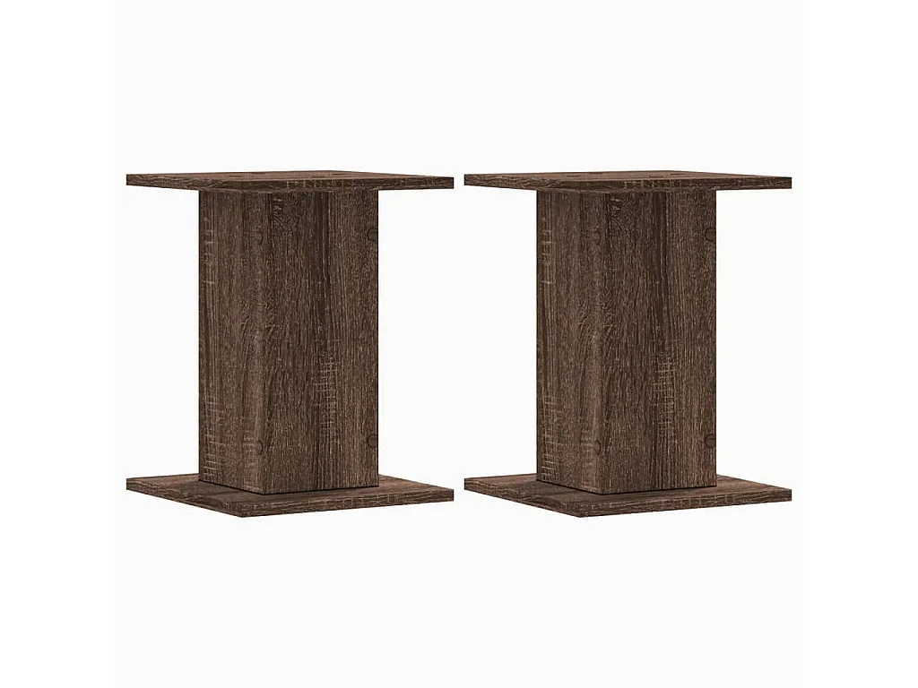 Plantenstandaards 2 stuks eikenbruin bewerkt hout