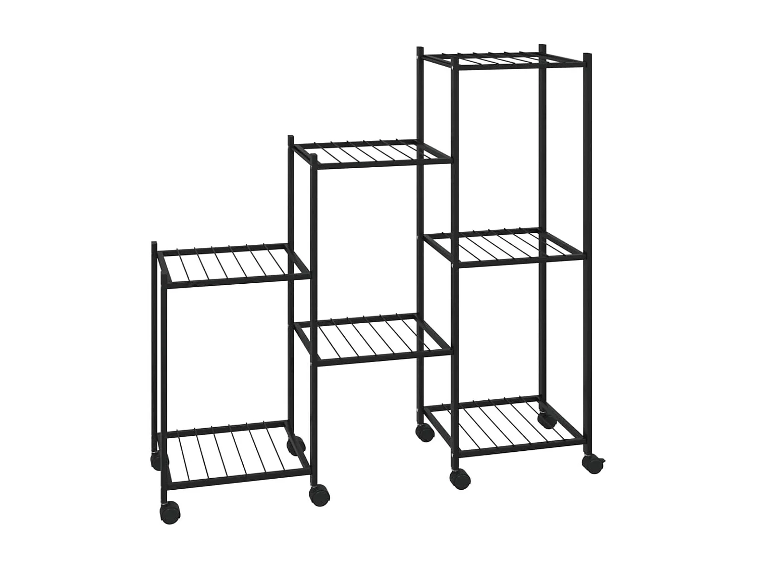 Jardinière avec roues 83x25x83,5 cm Noir Fer