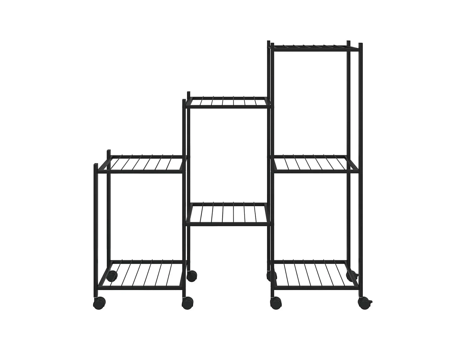 Bloembak met wielen 83x25x83,5 cm Zwart ijzer