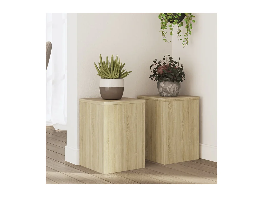 Supports pour plantes 2 pcs chêne sonoma bois d'ingénierie