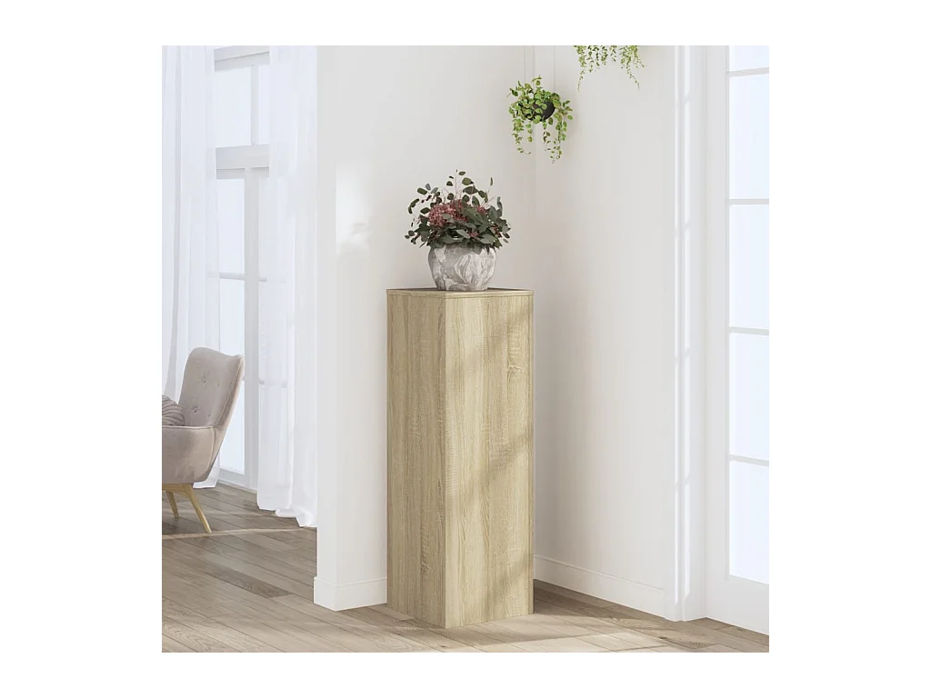 Support pour plantes chêne sonoma 33x33x100cm bois d'ingénierie