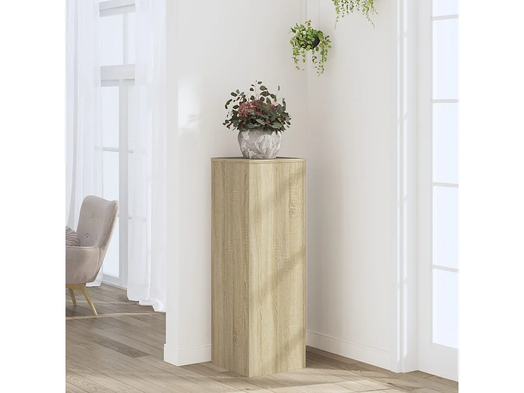Sonoma eiken plantenstandaard 33x33x100cm bewerkt hout