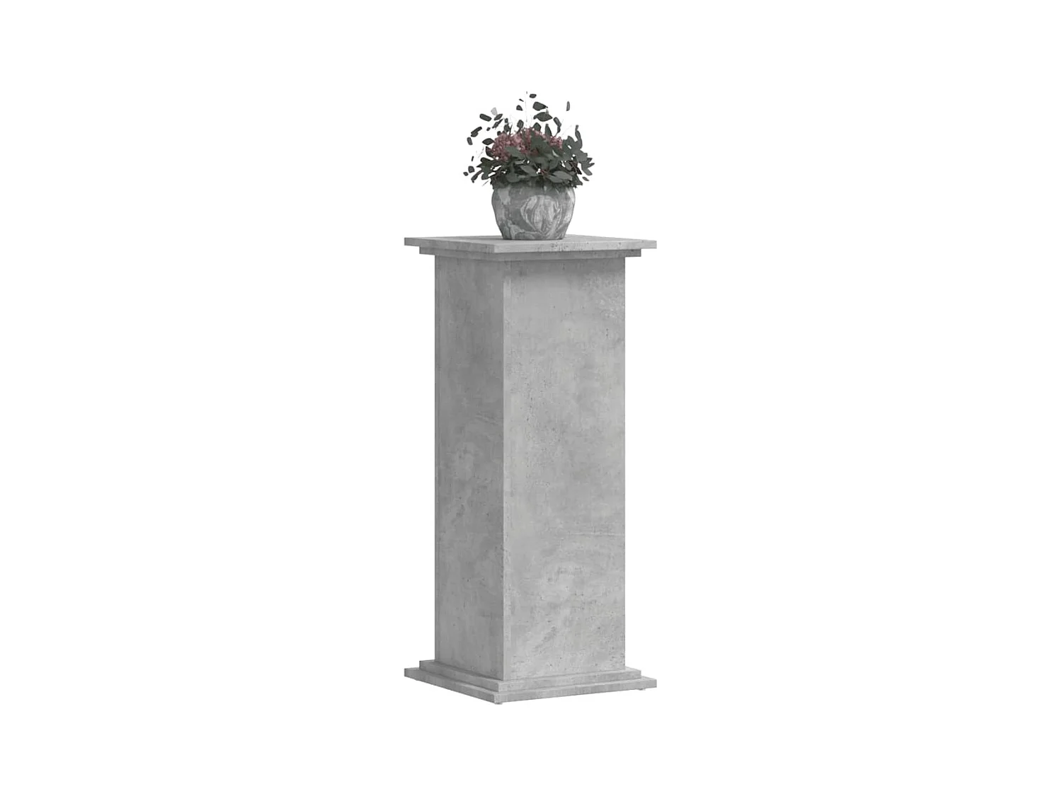Support pour plantes gris béton 33x33x80 cm bois d'ingénierie