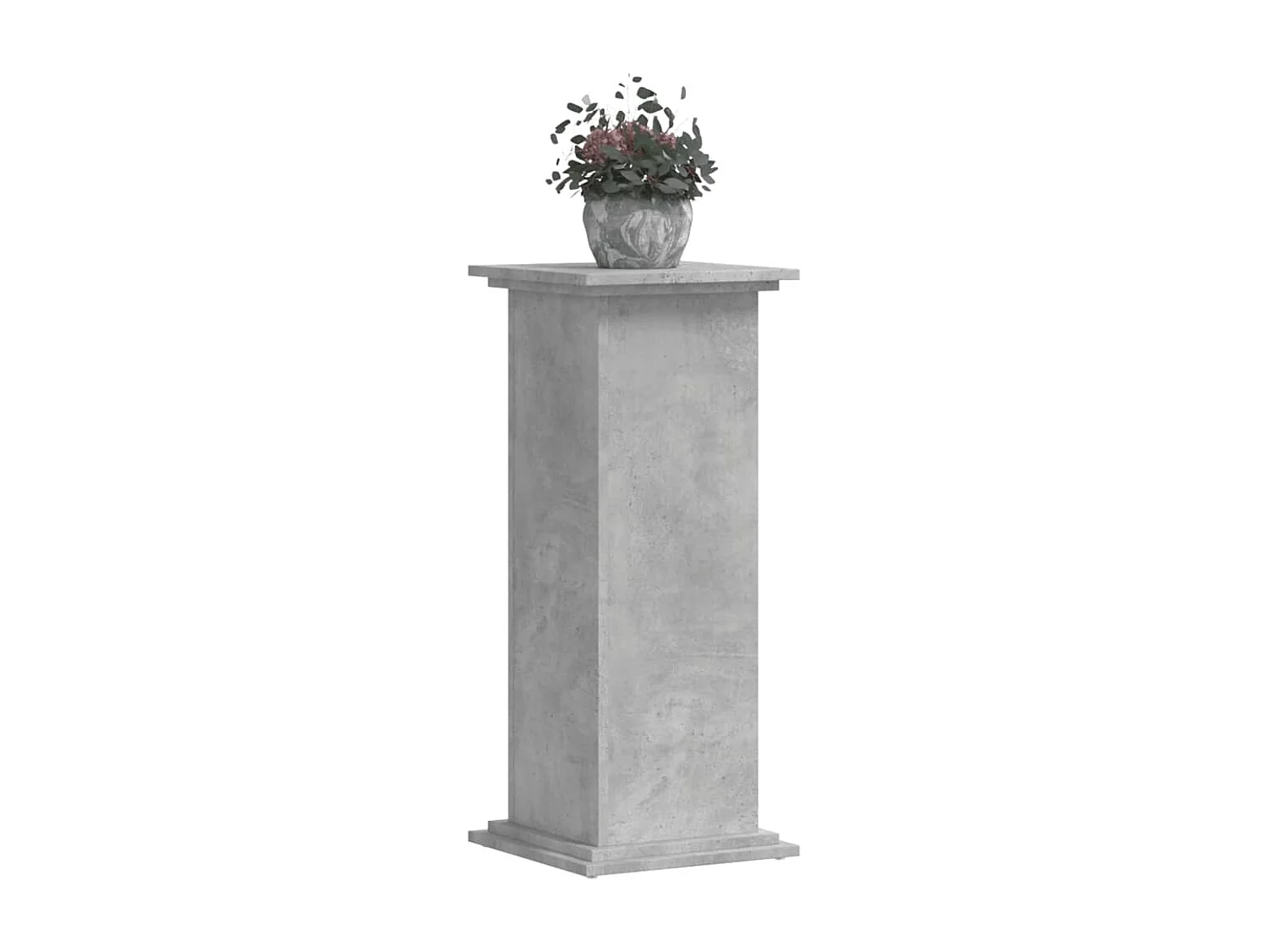Support pour plantes gris béton 33x33x80 cm bois d'ingénierie