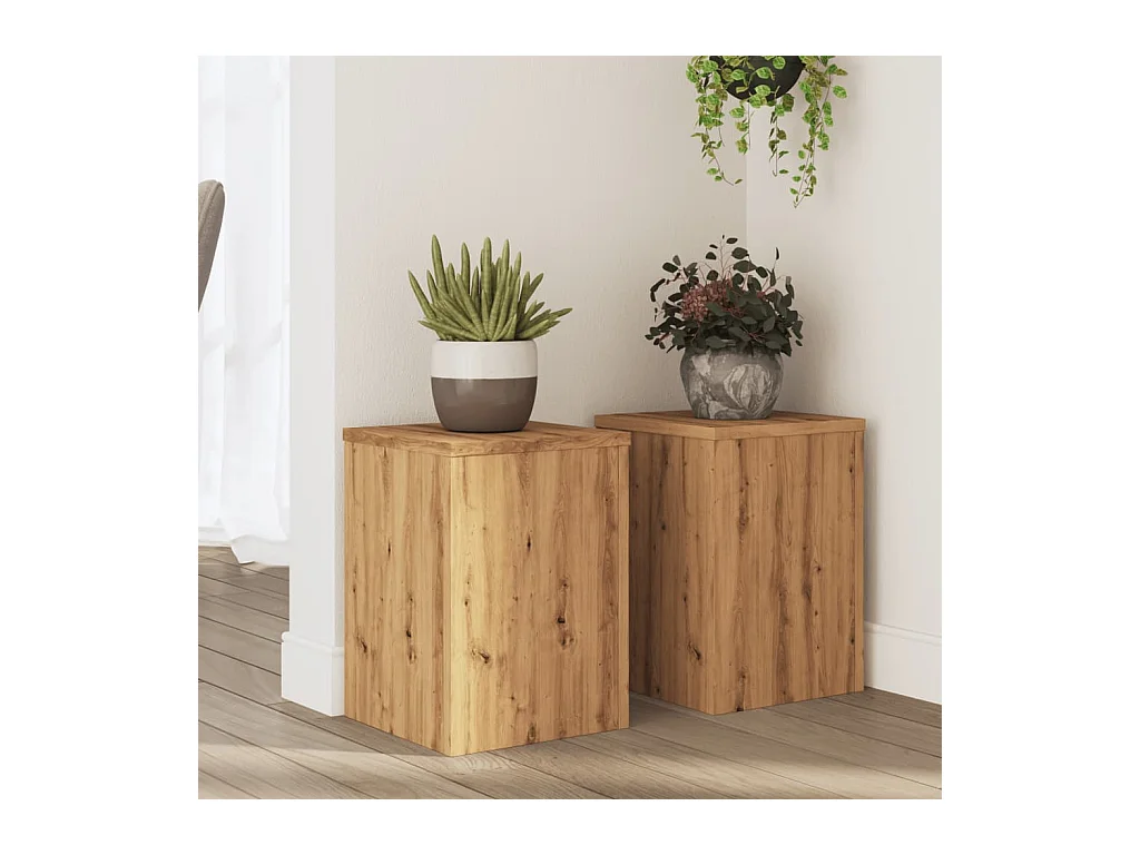 Supports pour plantes 2 pcs chêne artisanal bois d'ingénierie
