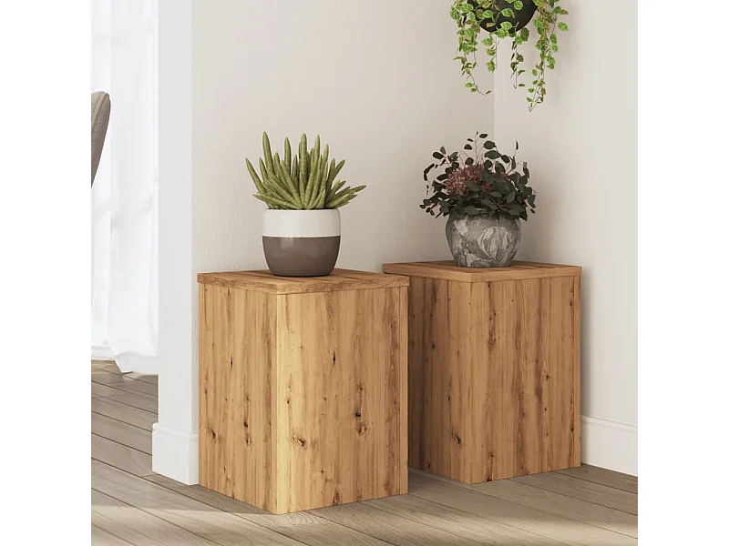 Supports pour plantes 2 pcs chêne artisanal bois d'ingénierie