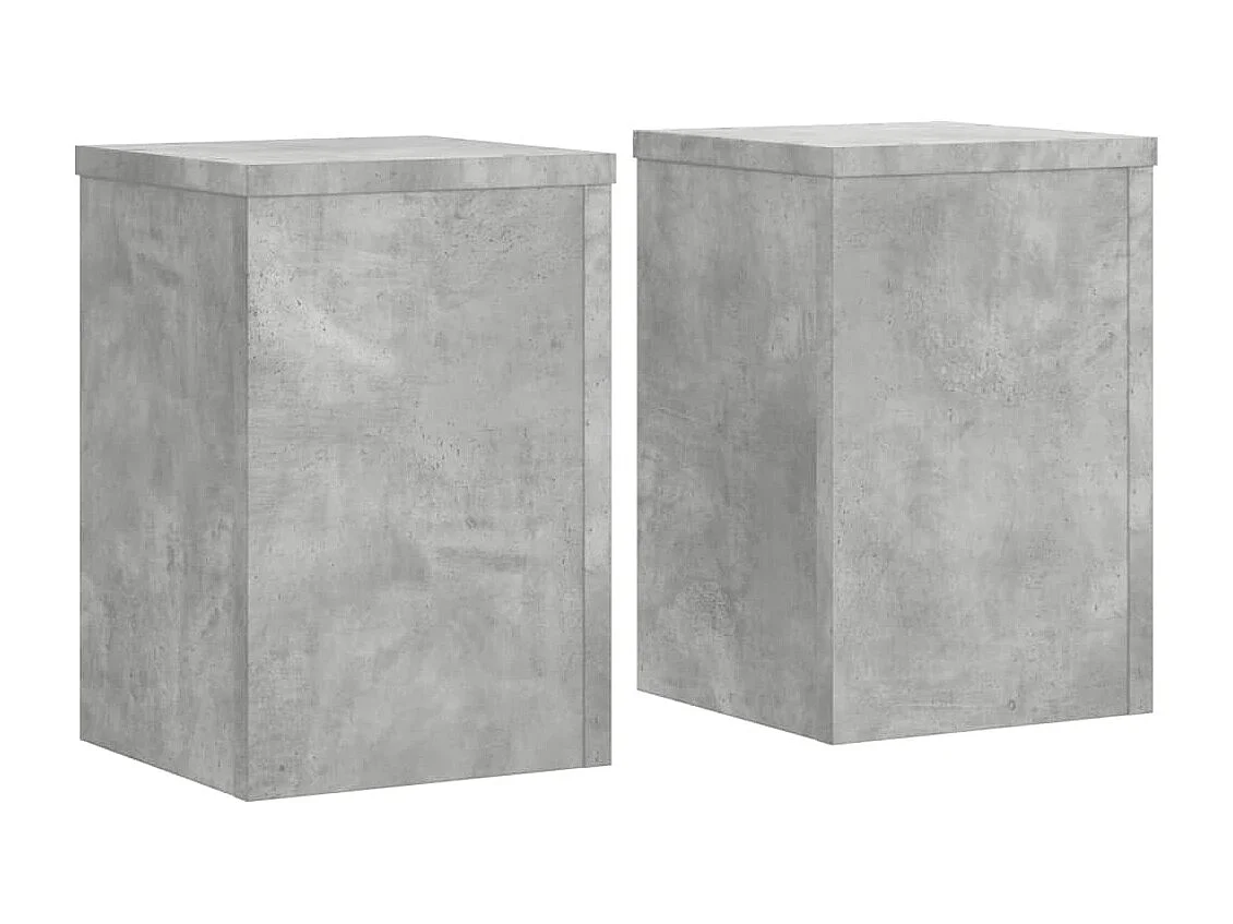 Supports pour plantes 2 pcs gris béton bois d'ingénierie