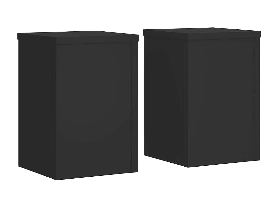 Plantenstandaards 2 stuks zwart 25x25x35 cm bewerkt hout