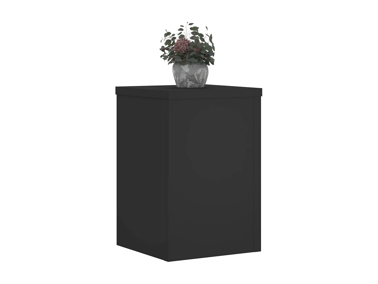 Plantenstandaards 2 stuks zwart 25x25x35 cm bewerkt hout