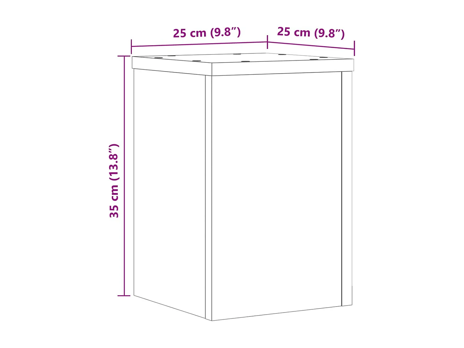 Plantenstandaards 2 stuks zwart 25x25x35 cm bewerkt hout