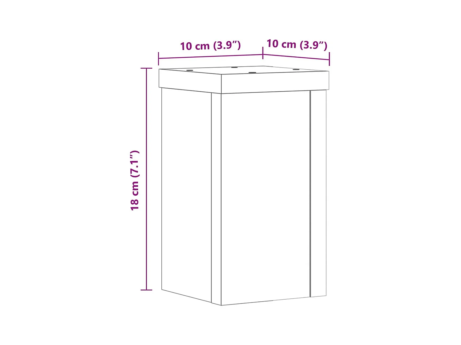 Plantenstandaards 2 stuks zwart 10x10x18 cm bewerkt hout