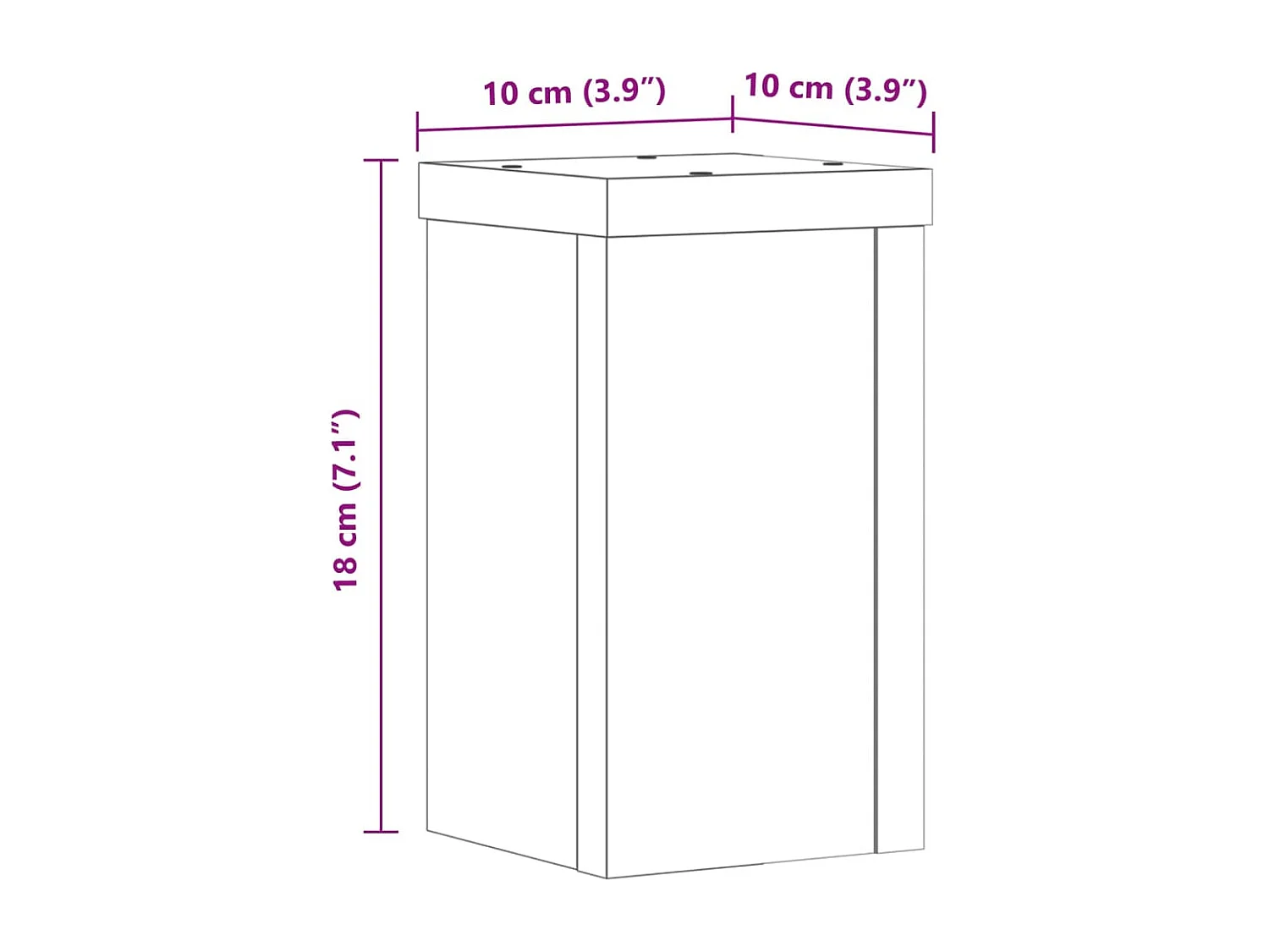 Supports pour plantes 2 pcs noir 10x10x18 cm bois d'ingénierie