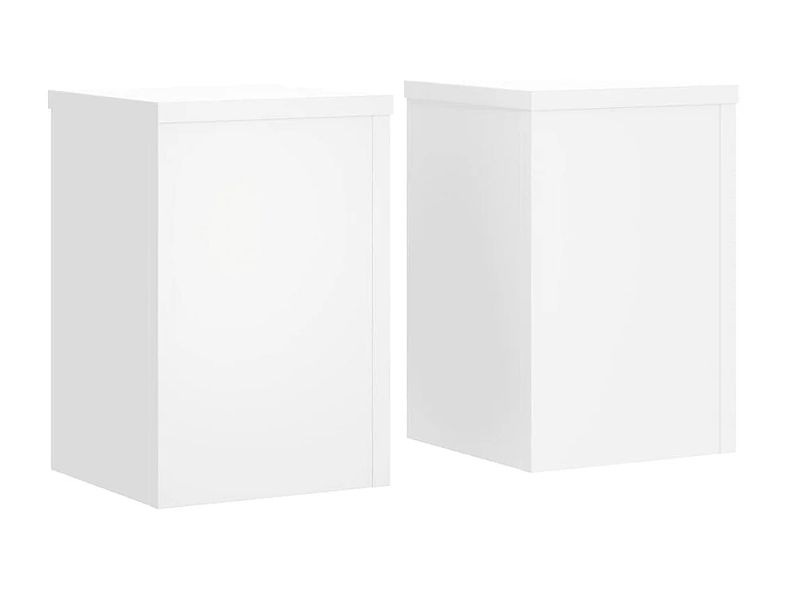 Plantenstandaards 2 stuks wit 20x20x30 cm bewerkt hout