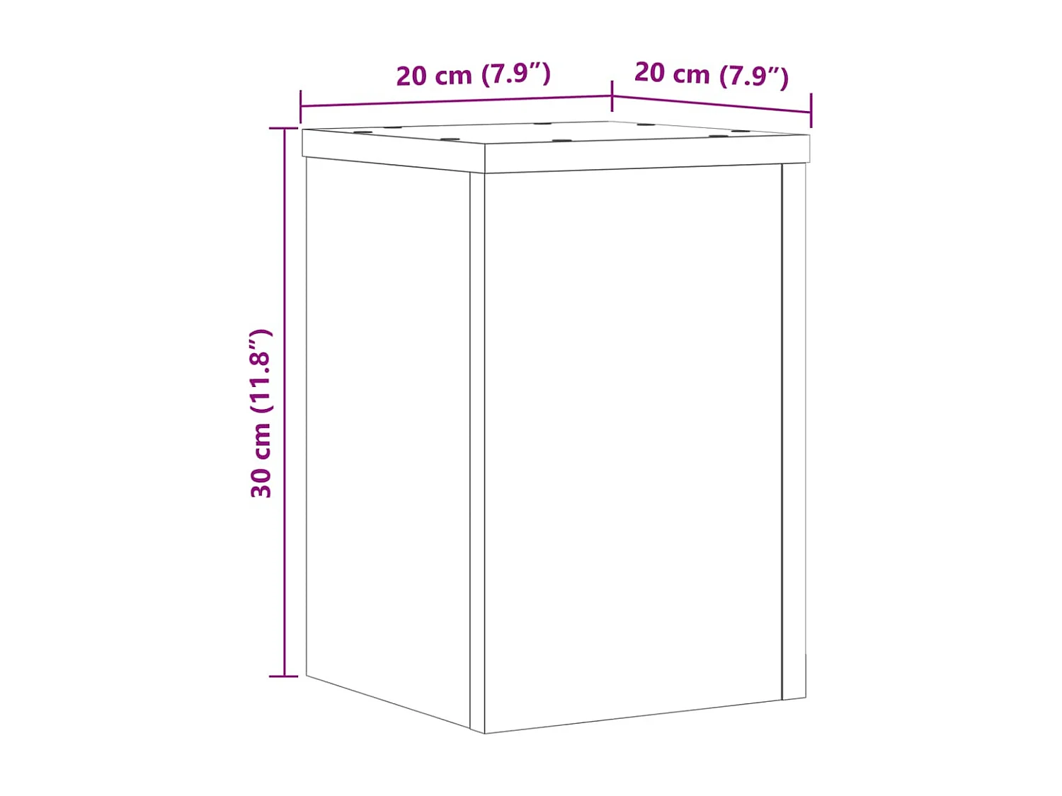 Plantenstandaards 2 stuks wit 20x20x30 cm bewerkt hout