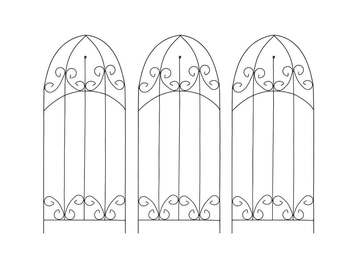 Klimplantensteunen 3 stuks Zwart 40x100 cm IJzer