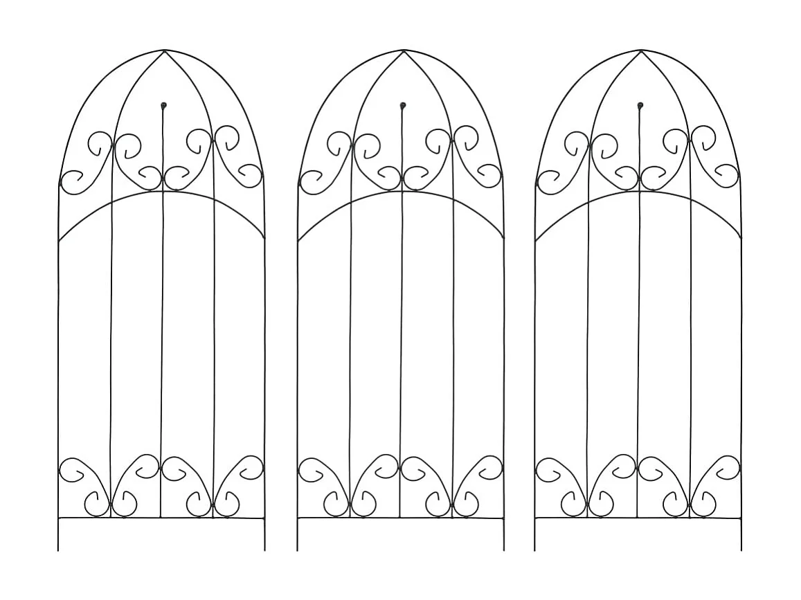 Supports pour plantes grimpantes 3 pcs Noir 40x100 cm Fer