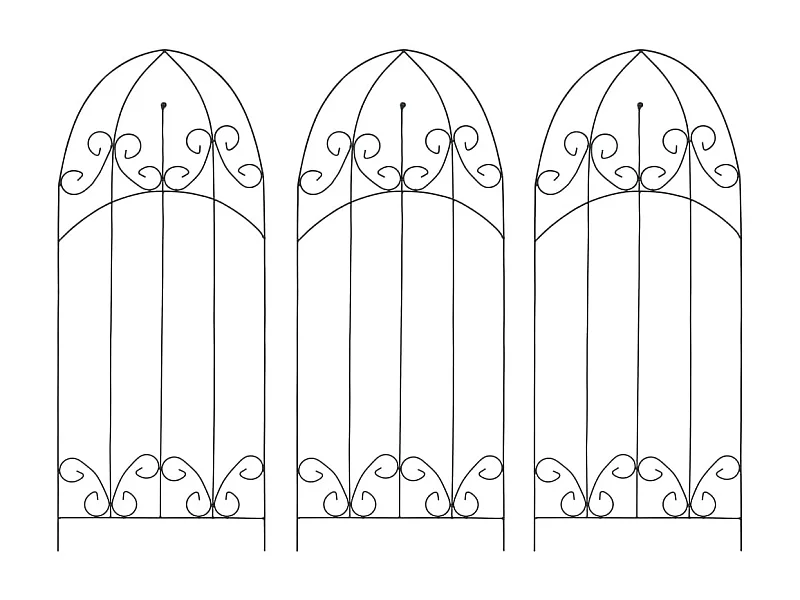 Supports pour plantes grimpantes 3 pcs Noir 40x100 cm Fer