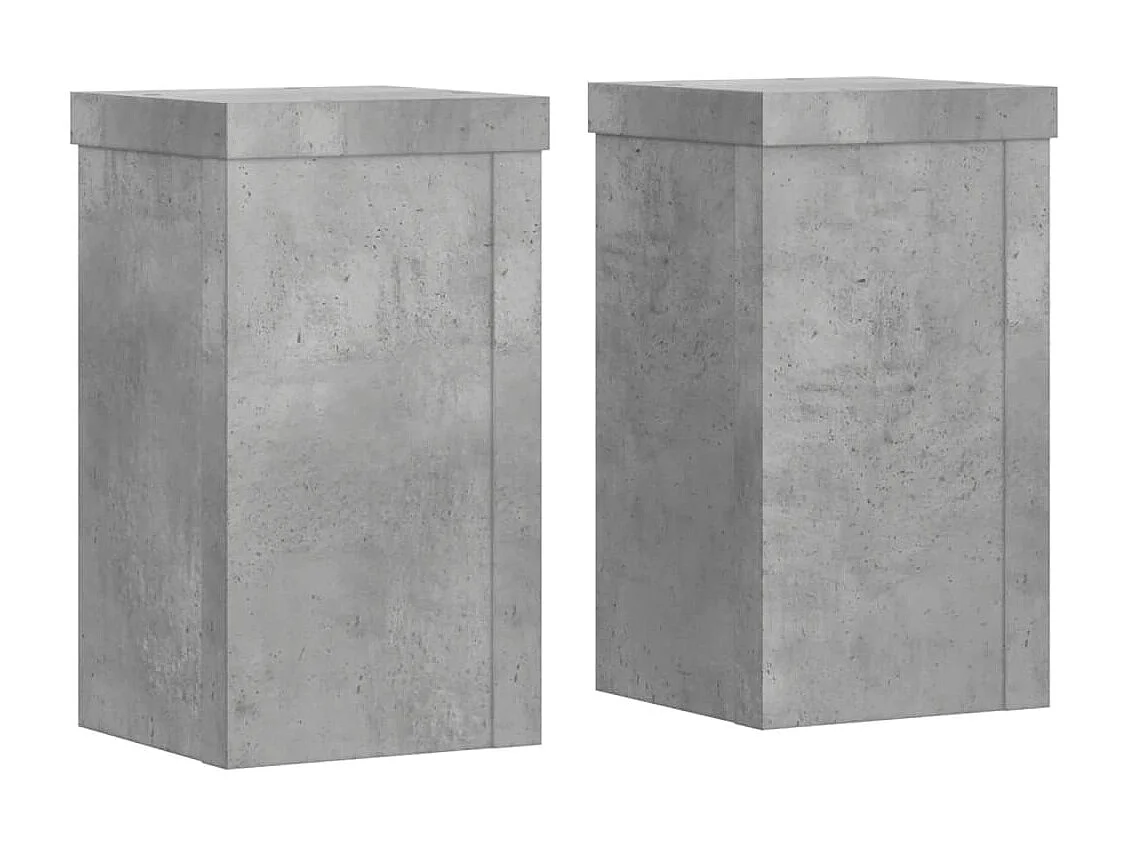 Supports pour plantes 2 pcs gris béton bois d'ingénierie