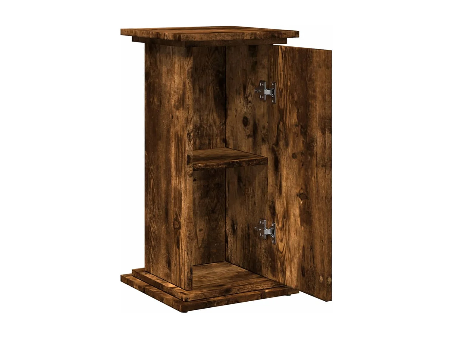 Piédestal avec rangement chêne fumé 31x30x60 cm bois ingénierie