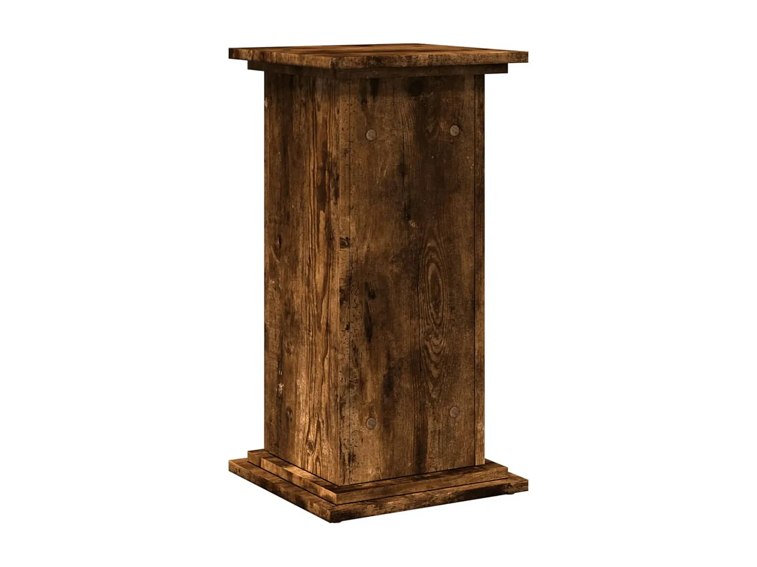 Piédestal avec rangement chêne fumé 31x30x60 cm bois ingénierie