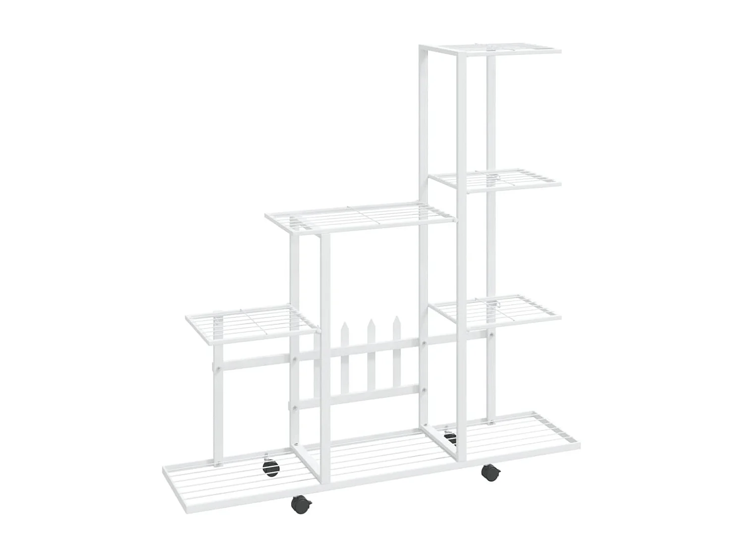 Soporte para plantas con ruedas 94,5x25x92,5 cm Metal blanco