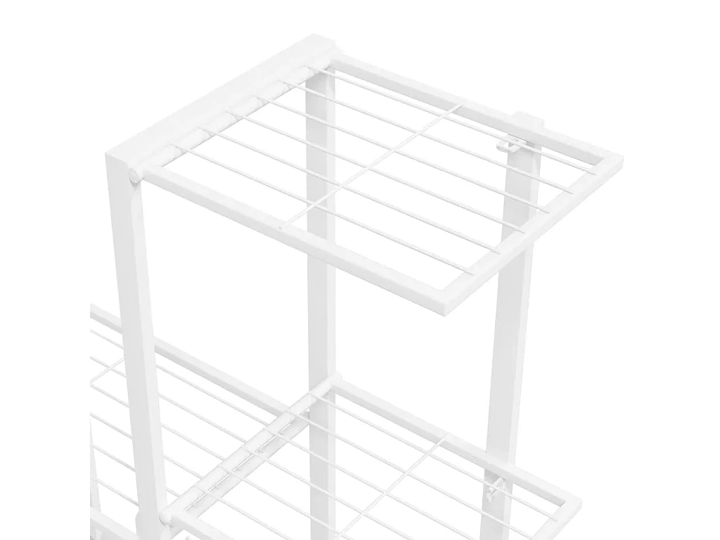 Soporte para plantas con ruedas 94,5x25x92,5 cm Metal blanco