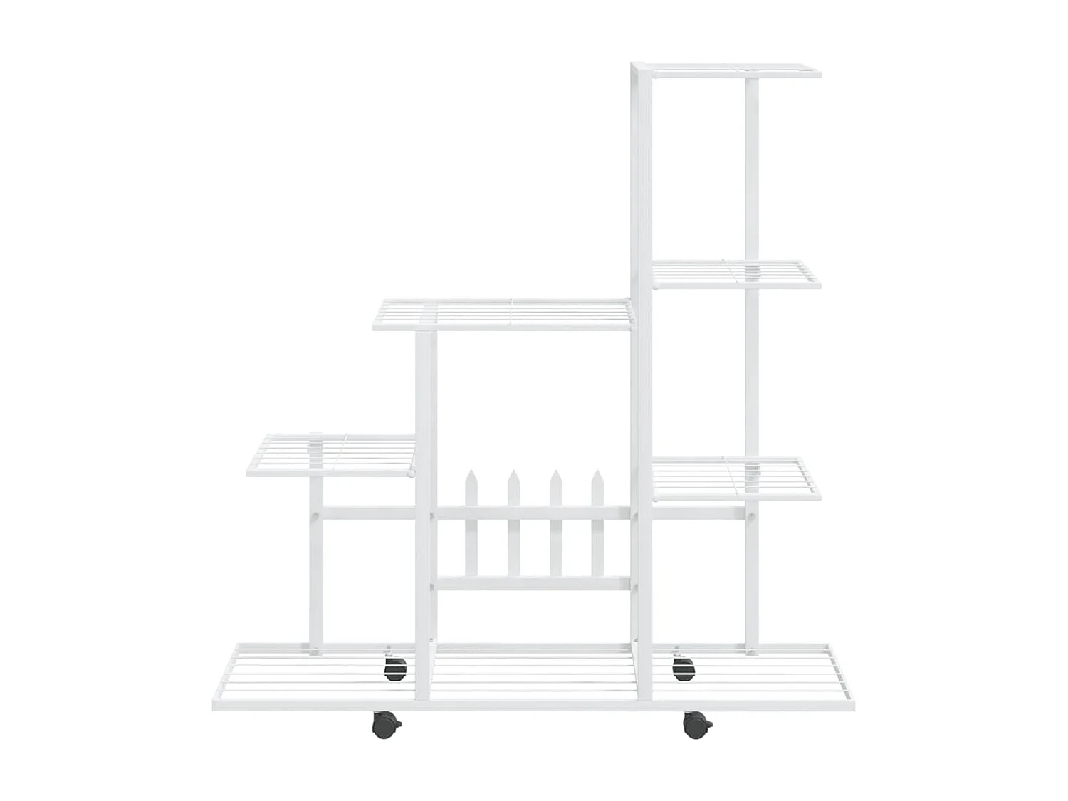 Support pour plantes sur roues 94,5x25x92,5 cm Blanc Métal