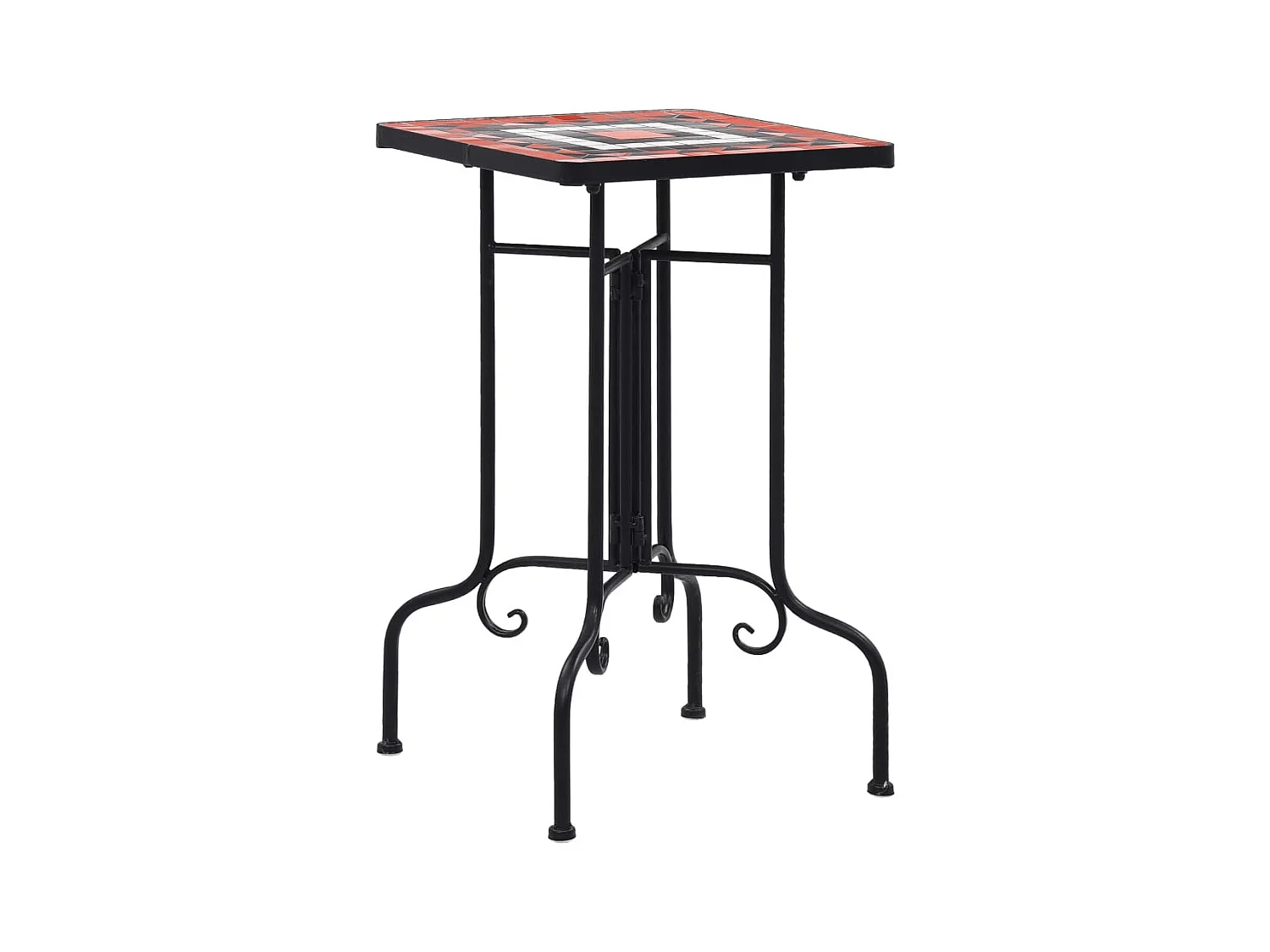 Bistrotafel van terrac en wit keramisch mozaïek