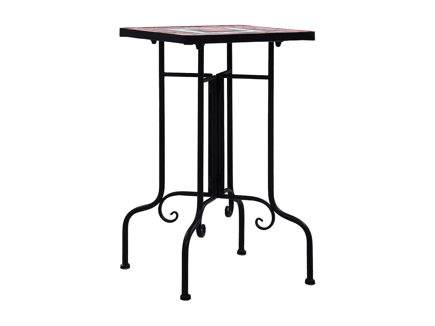 Bistrotafel van terrac en wit keramisch mozaïek