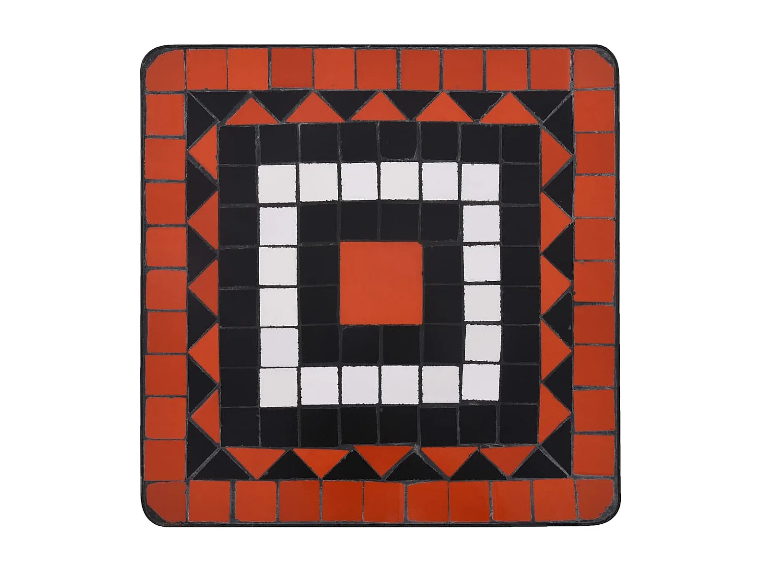 Bistrotafel van terrac en wit keramisch mozaïek