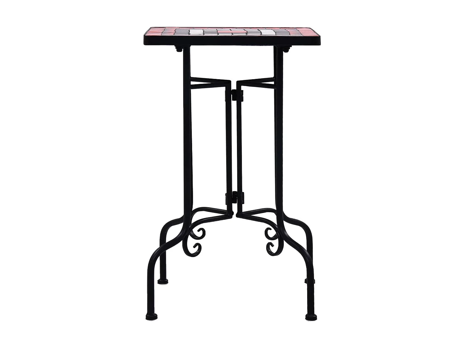 Table de bistro mosaïque Terre cuite et blanc Céramique