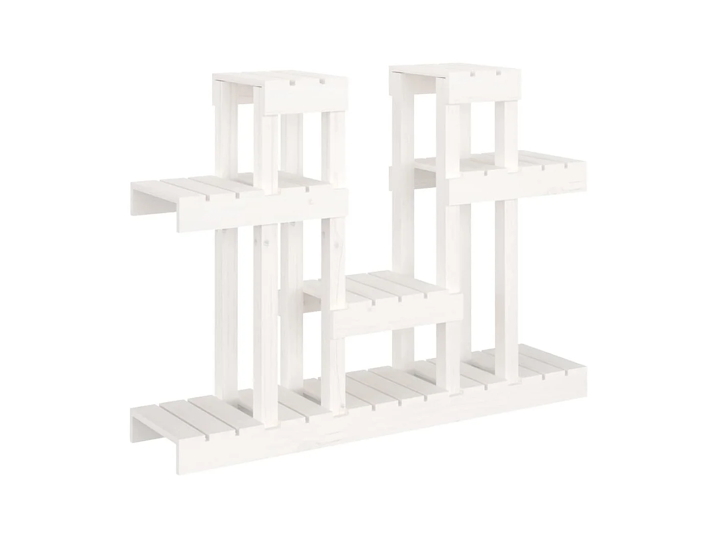 Portavasi bianco 104,5x25x77,5 cm Legno massello di pino