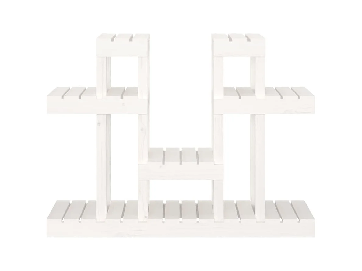 Portavasi bianco 104,5x25x77,5 cm Legno massello di pino